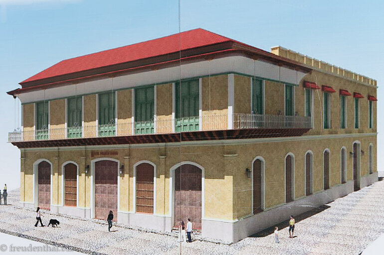 Zeichnung des Palacio Iznaga in Trinidad