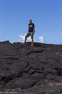 Lars auf dem Lavafeld bei der Pointe de la Table