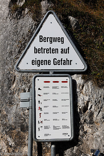 Bergweg Großer Mythen - betreten auf eigene Gefahr