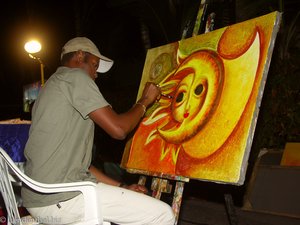 Künstler bei der karibischen Straße der Riu Anlage