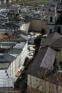 Blick vom Mönchsberg in die Getreidegasse