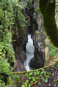 Die tief in den Fels eingeschnittene Mostnica Schlucht.