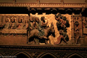 Geschnitzte biblische Szene in der Sainte Chapelle