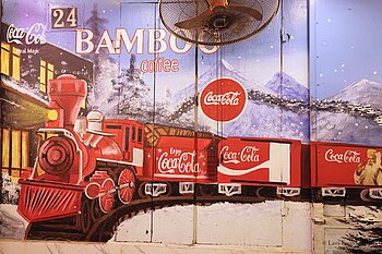 Auch der Coca-Cola-Zug wurde hier schon gesehen.