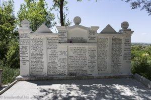 Gedenktafel für verstorbene Juden auf dem Friedhof von Orhei