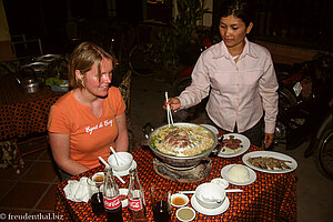 Anne beim Cambodia BBQ in Siem Reap