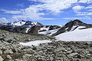 Schnee im August auf dem Little Whistler