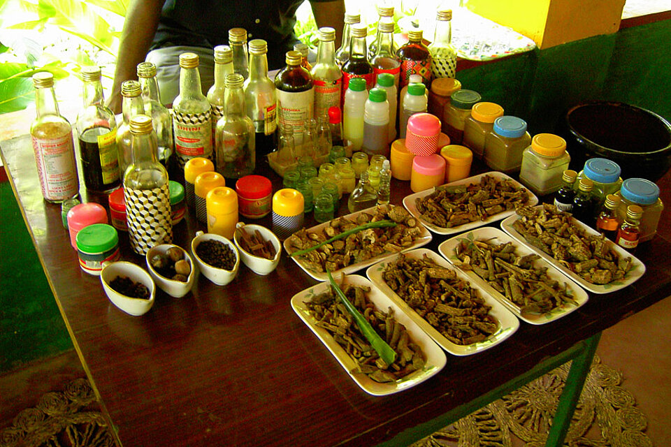 Gewürzstand in Matale auf Sri Lanka