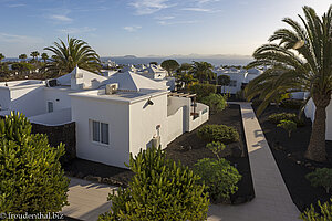 Blick von unserem Balkon auf die Silhouette der Insel Fuerteventura