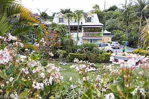 Großer Garten vor einem kreolische Haus