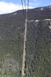 Peak-2-Peak-Gondola - Blick auf die Schneise der Bahn