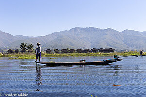 Ein letzter Einbeinruderer auf dem Inle-See