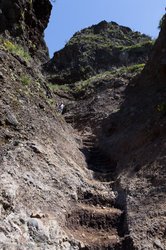 Steiler Aufstieg auf der Umleitung zum Pico Ruivo