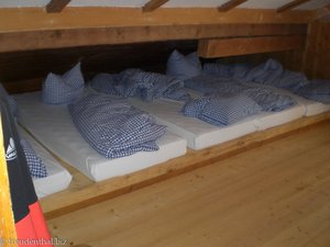 Matratzenlager in der Wannenkopfhütte