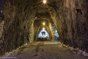 die Salzkathedrale am Ende des Stollen in der Mine von Nemocón.