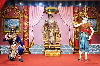 Tempelfiguren in der Ang Pagode der Khmer bei Trà Vinh