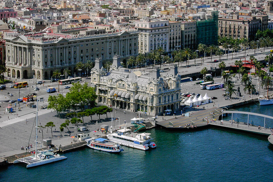 Aussicht vom Transbordador Aeri über Barcelona