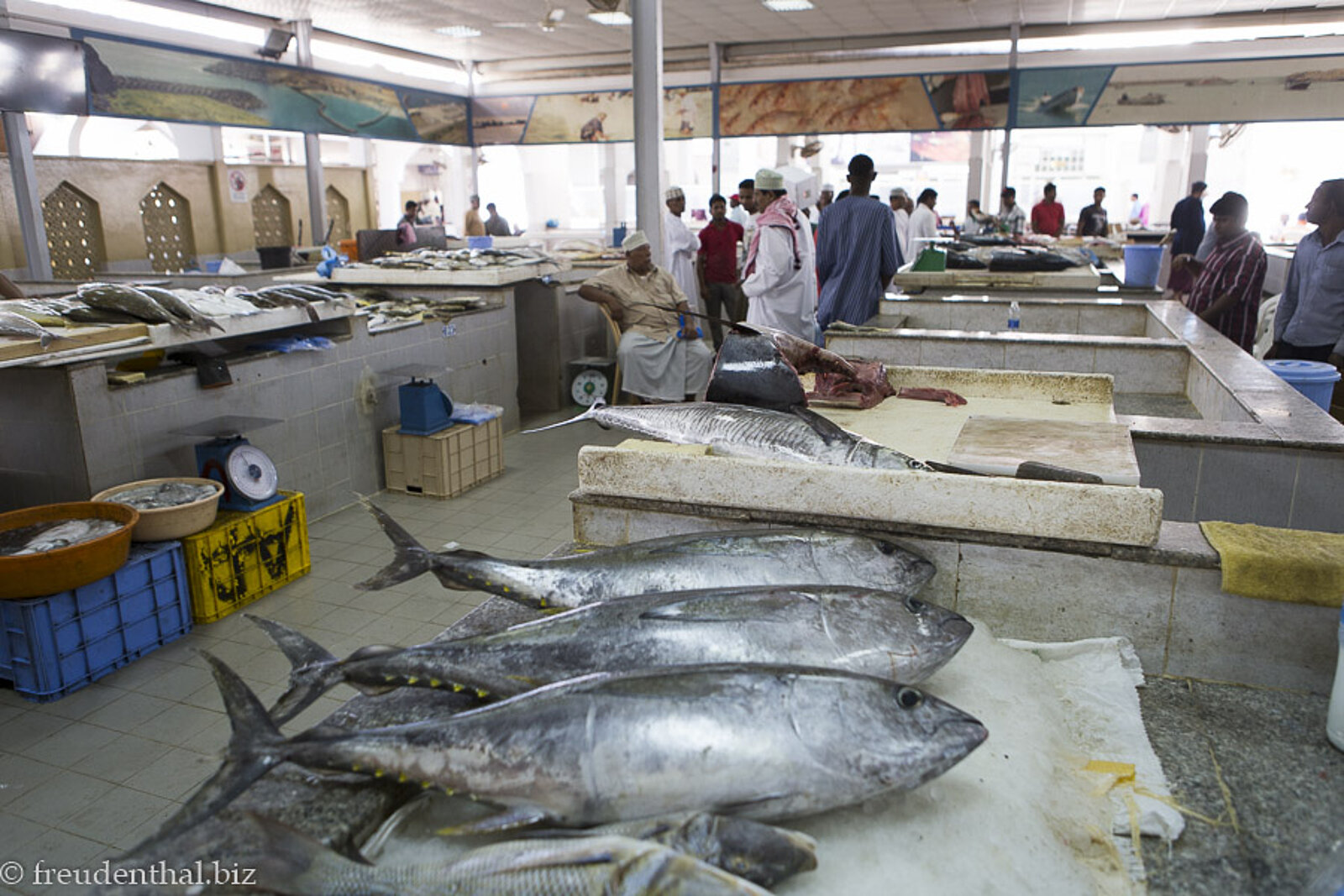Fischhalle des Salalah Central Market im Oman