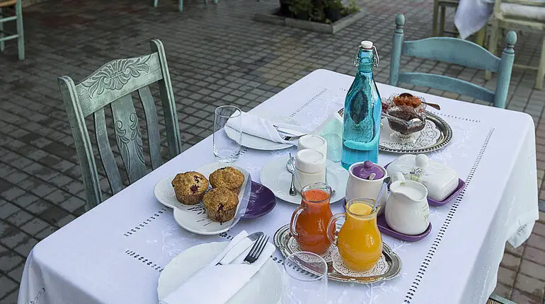 unser Frühstückstisch - Resedinta Rotundu in Butuceni