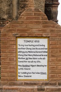 Schriftplatte beim Winido Tempel von Bagan