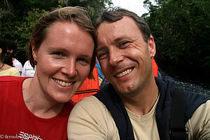 Annette und Lars bei der Rückfahrt nach Guapiles.