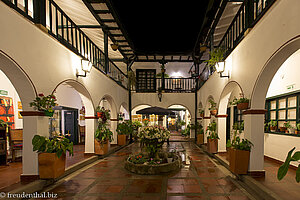 am Abend in der Hospederia La Roca in Villa de Leyva