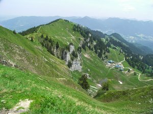 Sicht vom Brauneck zur Bergstation