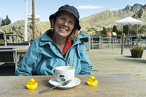 Wohlverdiente Pause im Refugi del Llac dels Pessons