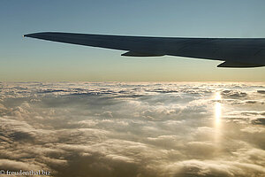 über den Wolken auf dem Flug nach Los Angeles