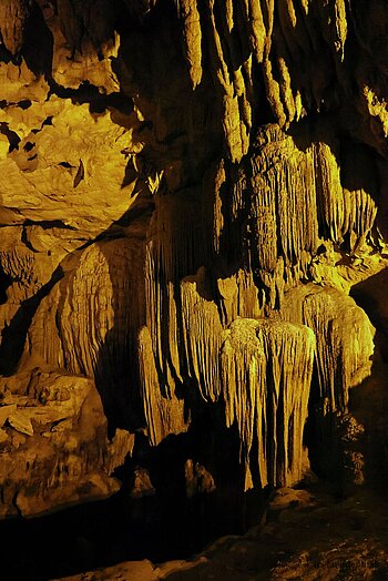 Beeindruckende Orgel-Tropfsteine in der Ngao‑Höhle 