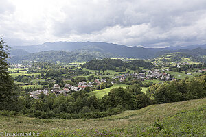 Das Dorf Podhom am Rand des Nationalparks Triglav