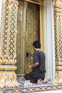 Künstler im Wat Chana Songkhram in Bangkok