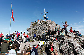 Rast beim Gipfel