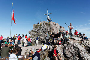 Rast beim Gipfel