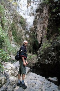 Hans-Werner beim Wasserfall des Barranco del Infierno