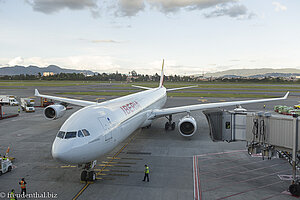 Unser Flugzeug von Iberia, das uns nach Madrid bringt.