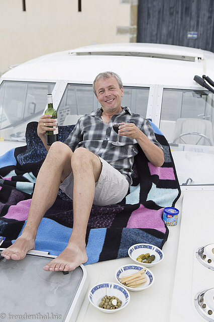 Lars beim Captain’s Dinner am Grand Bassin von Castelnaudary