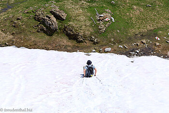 Rutschpartie unterhalb der Silberen