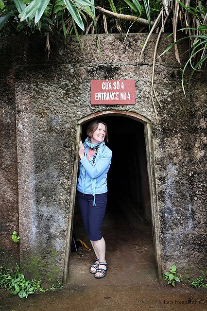 Annette hat den Ausgang der Tunnel von Vinh Moc zur Küste erreicht. 