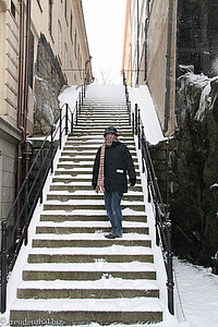 über diese Treppe geht es zurück zur Kirche