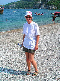 Strandspaziergang in der Hitze bei Olympos in der Türkei