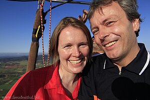 Annette und Lars bei ihrer ersten Heißluftballon-Fahrt