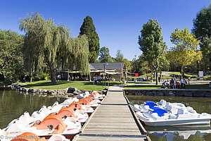 Tretbootanleger am Lac de Lourdes