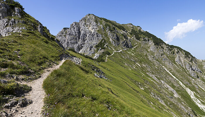 Schmaler Wanderweg vom Bschießer zum Ponten