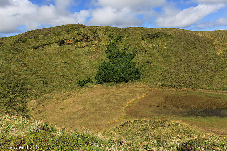 fast verlandeter Kratersee auf Sao Miguel