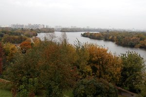 Blick von Kolomskoje über die Moskwa