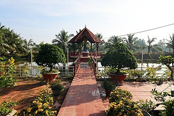 Bootsanleger beim Ut Thuy Homestay im Mekong-Delta