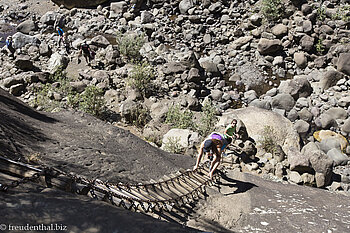 Leiter zum Aussichtspunkt beim Tugela Gorge im Royal Natal Nationalpakr