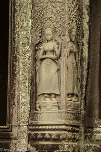 Eckpfeiler im Tempel Bayon bei Angkor Thom