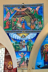 bunte Kirchenmalerei in der Marienkathedrale in Axum